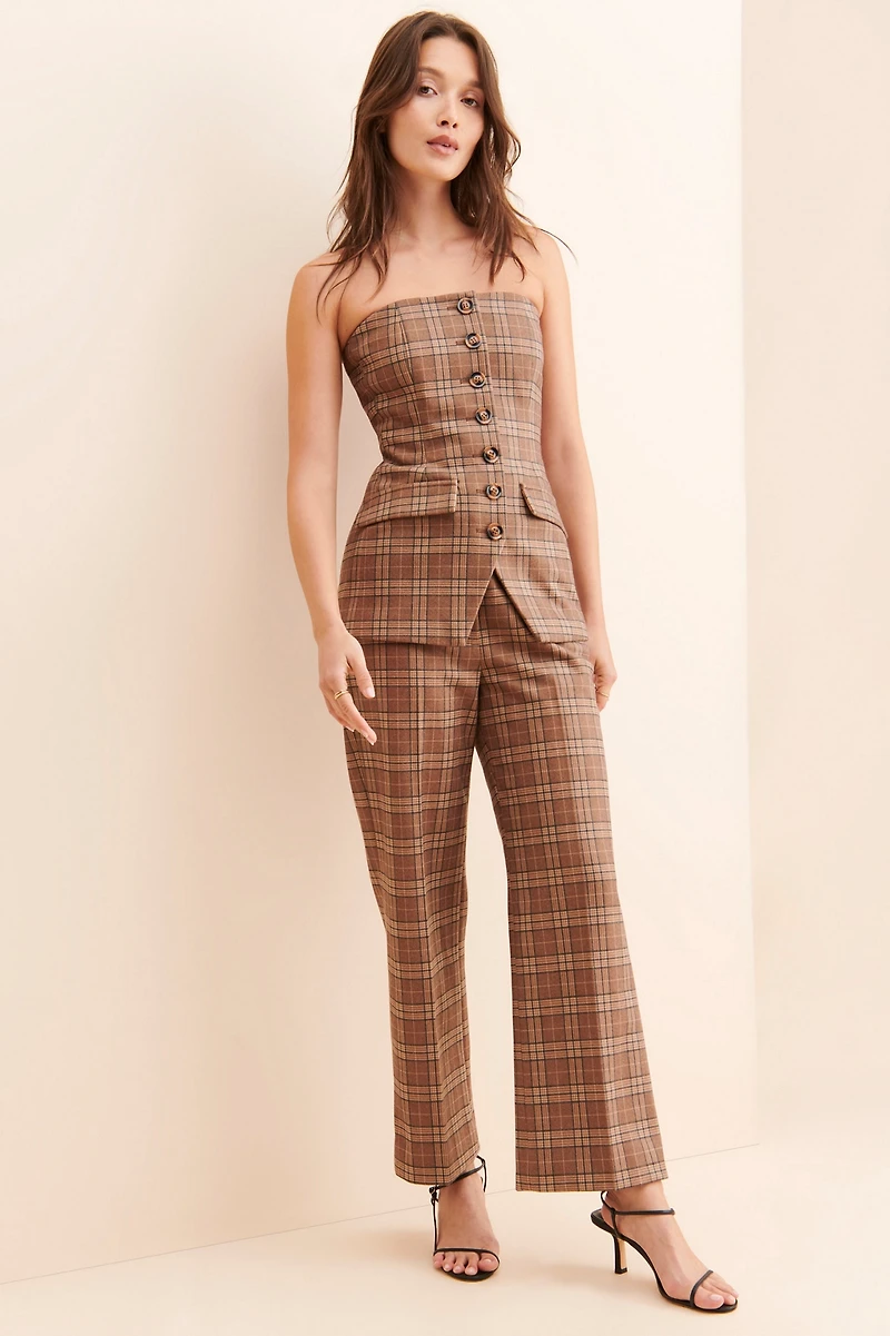 Nuuly x Favorite Daughter Phoebe Plaid Bustier Top