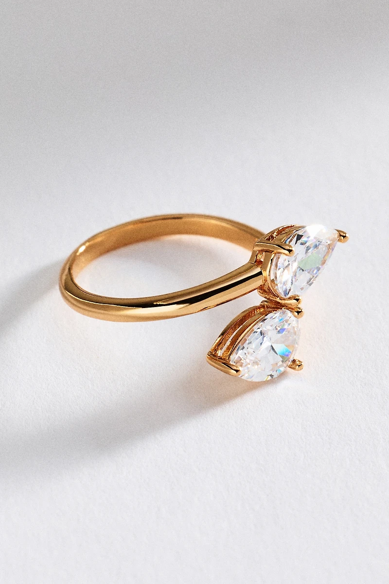 Ettika Crystal Teardrop Wrap Ring