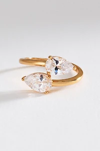 Ettika Crystal Teardrop Wrap Ring