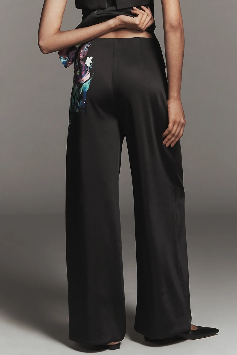 Floral Satin Trousers