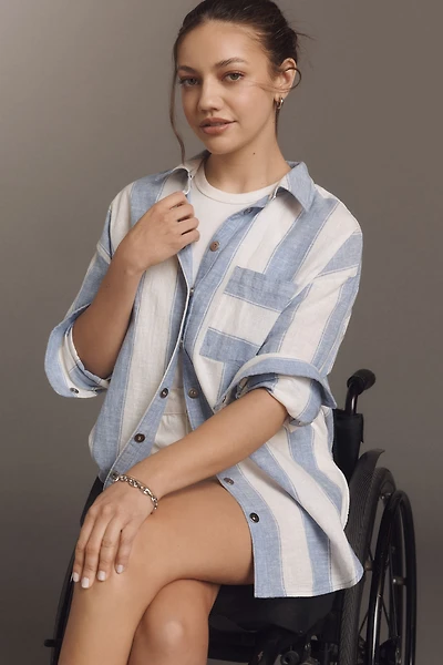 Maeve Adaptive Bennet Linen Buttondown Shirt