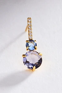 Pavé Bar Gemstone Drop Earrings
