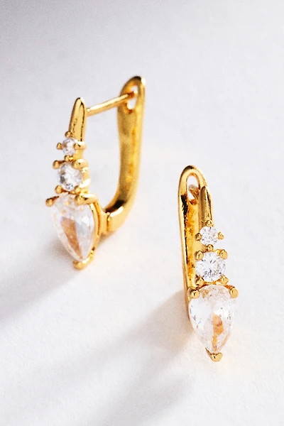 Pear-Cut Gemstone Huggie Hoop Earrings