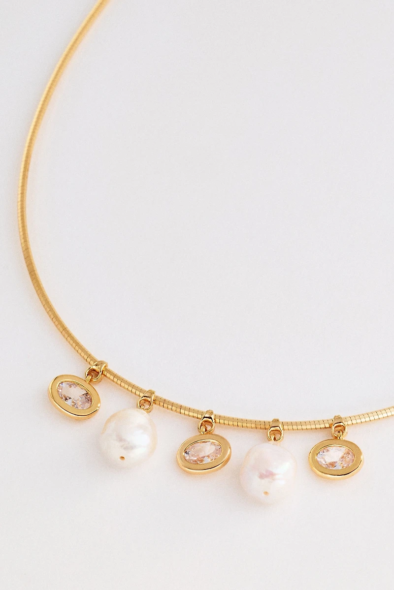 Mixed Pearl Collar Necklace