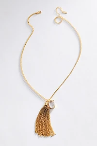 By Anthropologie Fringed Crystal Pendant Necklace