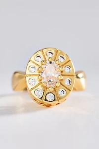 By Anthropologie Crystal Cocktail Signet Ring