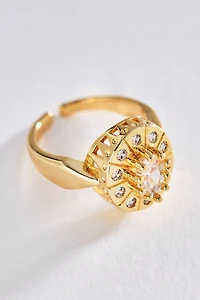 By Anthropologie Crystal Cocktail Signet Ring