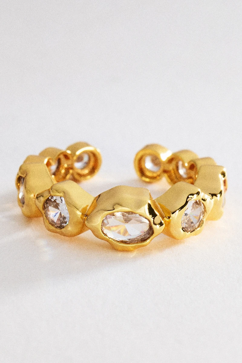 By Anthropologie Crystal Bezel Ring