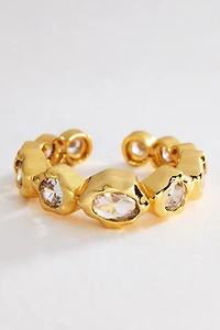 By Anthropologie Crystal Bezel Ring