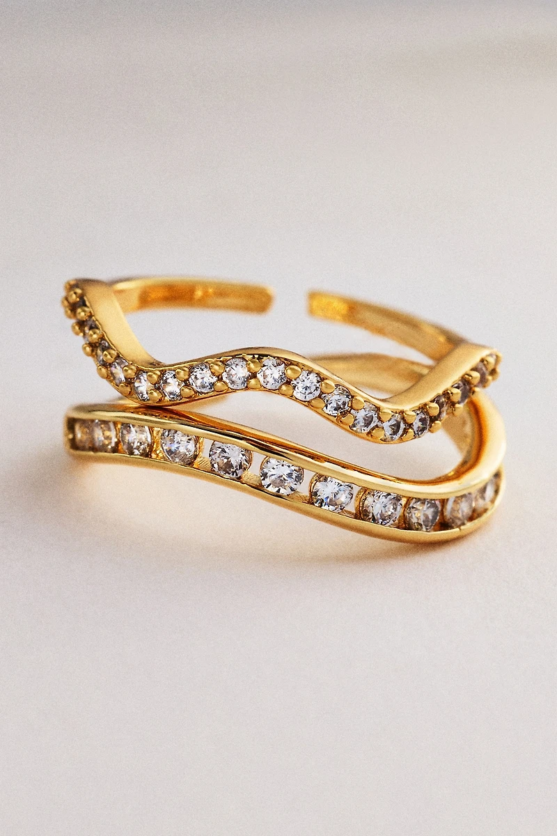 By Anthropologie Wavy Stacking Ring