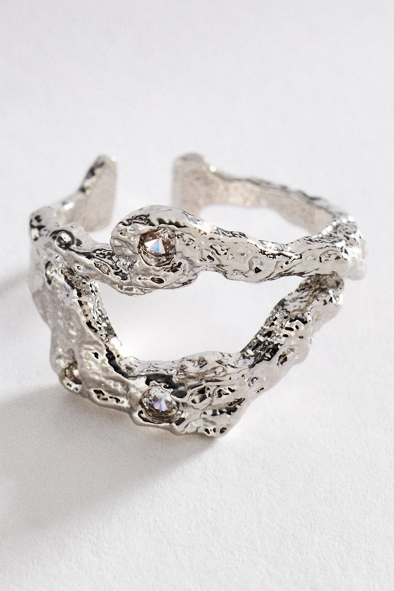 By Anthropologie Molten Crystal Ring