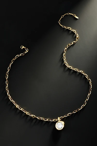 By Anthropologie Demi-Fine Linked Chain Pendant Necklace