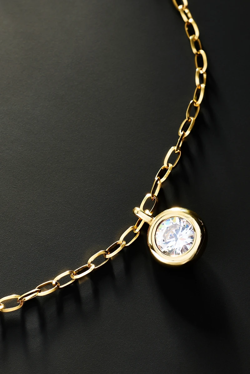 By Anthropologie Demi-Fine Linked Chain Pendant Necklace