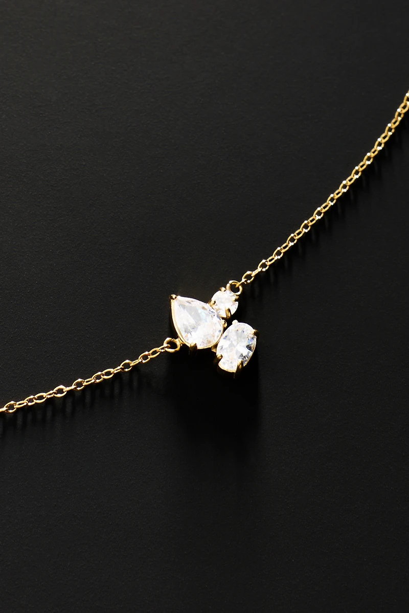 By Anthropologie Demi-Fine Clustered Crystal Necklace
