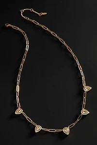 By Anthropologie Demi-Fine Paperclip Crystal Necklace