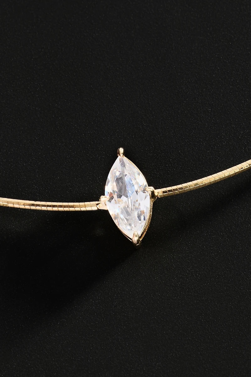 By Anthropologie Demi-Fine Delicate Marquise Pendant Necklace