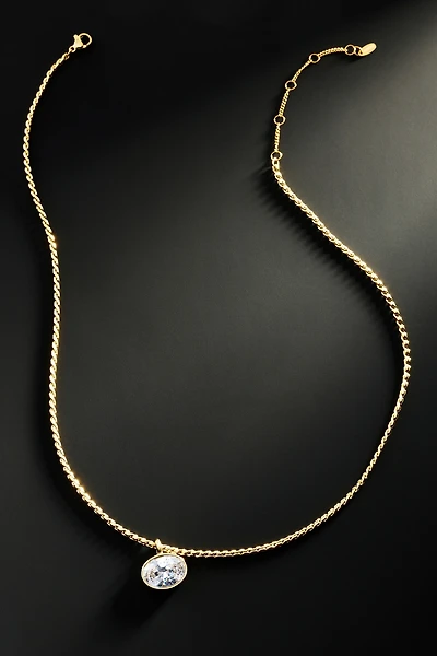 By Anthropologie Demi-Fine Crystal Bezel Necklace