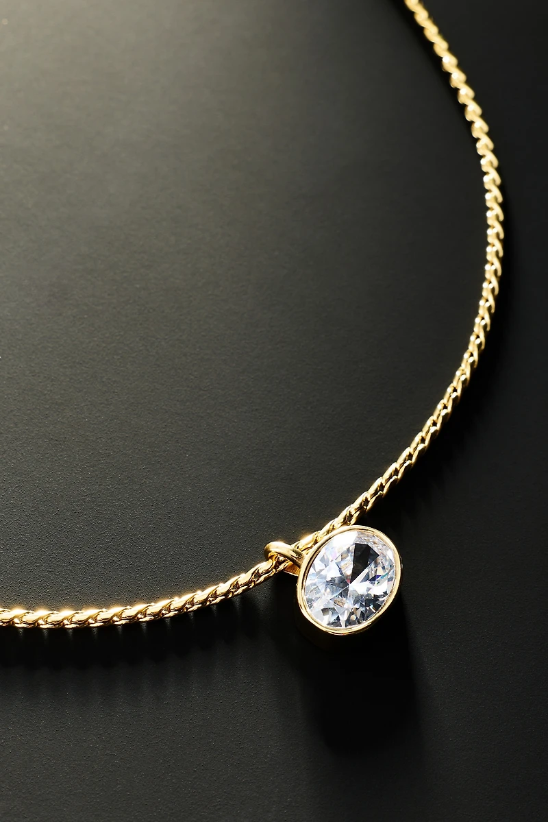 By Anthropologie Demi-Fine Crystal Bezel Necklace