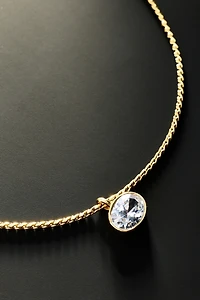 By Anthropologie Demi-Fine Crystal Bezel Necklace