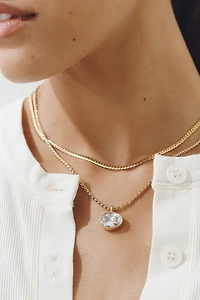 By Anthropologie Demi-Fine Crystal Bezel Necklace
