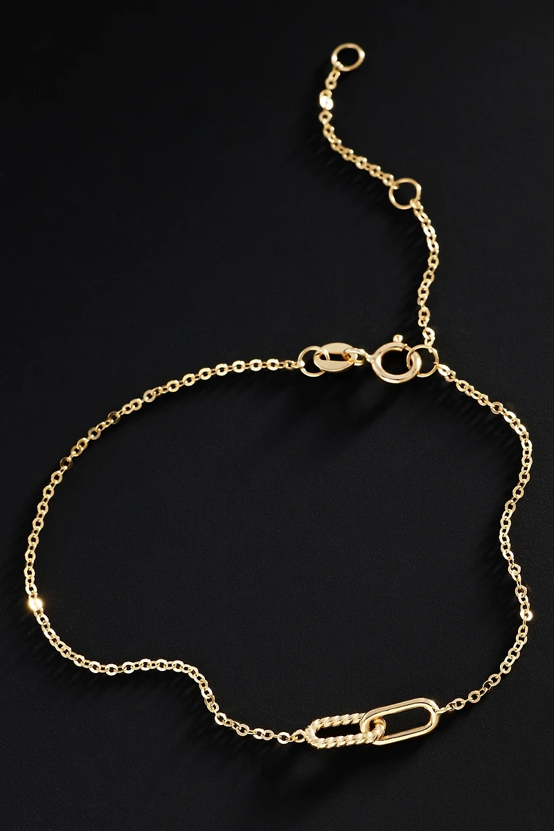 Ana Luisa Solid Gold Twisted Link Bracelet