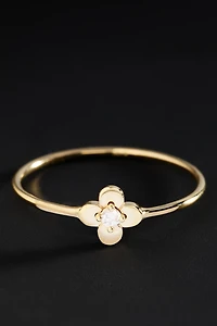 Ana Luisa Solid Yellow Gold Mini Diamond Flower Ring