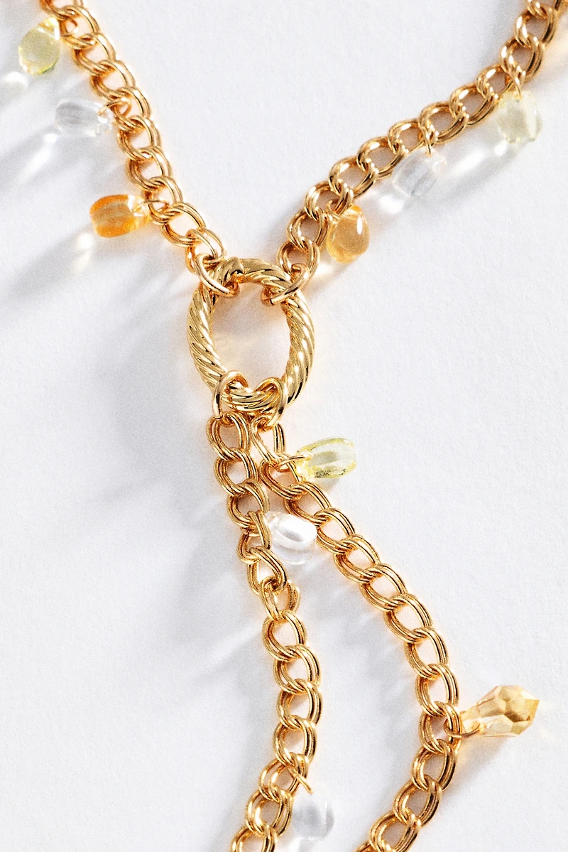Crystal Drop Lariat Necklace