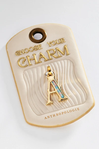 Opal Pendant Initial Charm