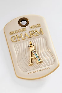 Opal Pendant Initial Charm