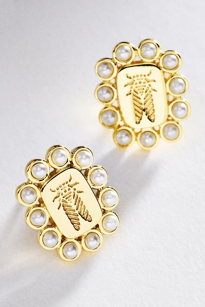 Goldbug Collection Pearl Crest Earrings