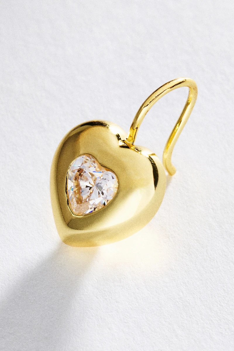 Goldbug Collection Puffy Heart Drop Earrings