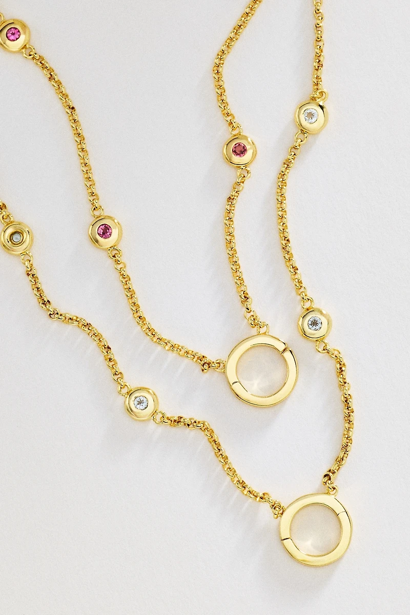 Goldbug Collection Bezel Charm Necklace