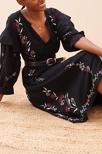 Embroidered Midi Dress