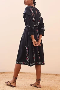 Embroidered Midi Dress