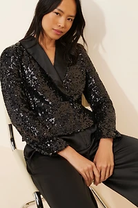 Hutch Cropped Sequin Blazer