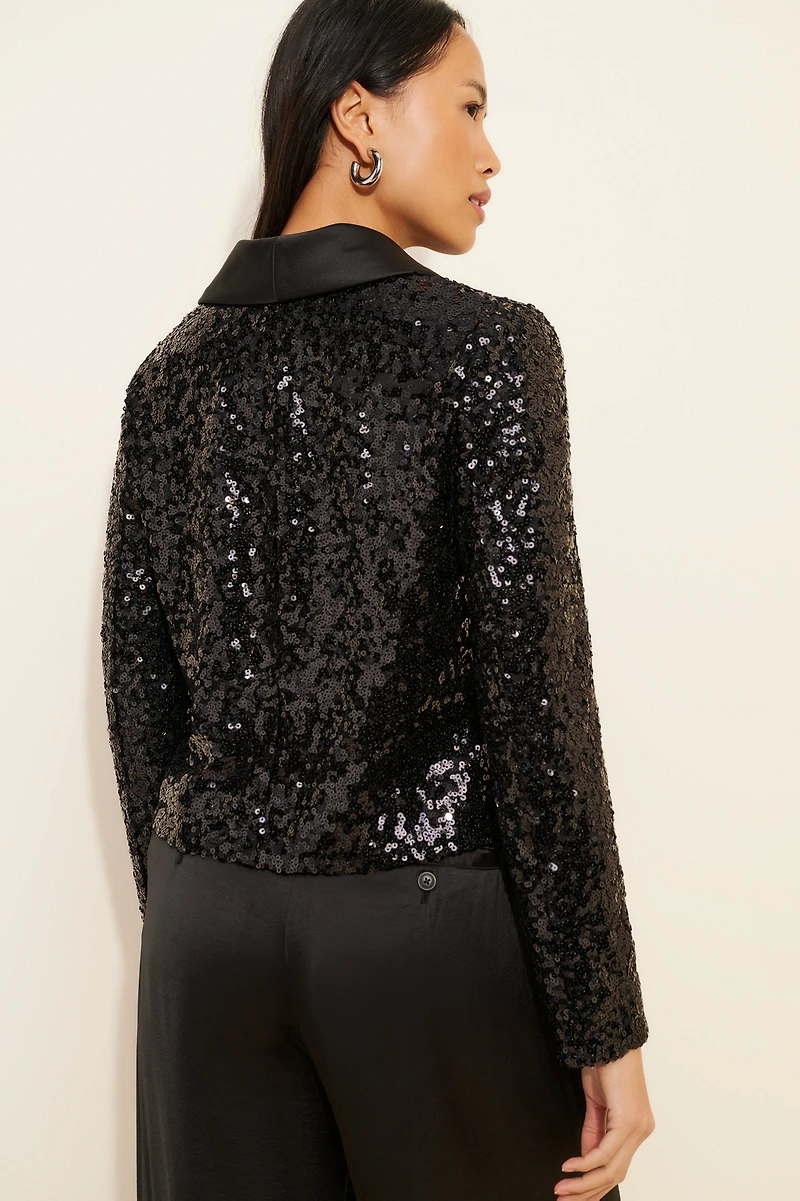 Hutch Cropped Sequin Blazer