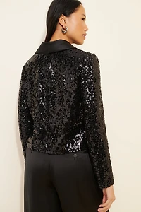 Hutch Cropped Sequin Blazer