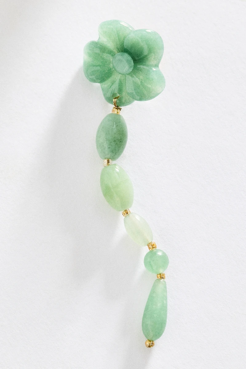 Floral Stone Drop Earrings
