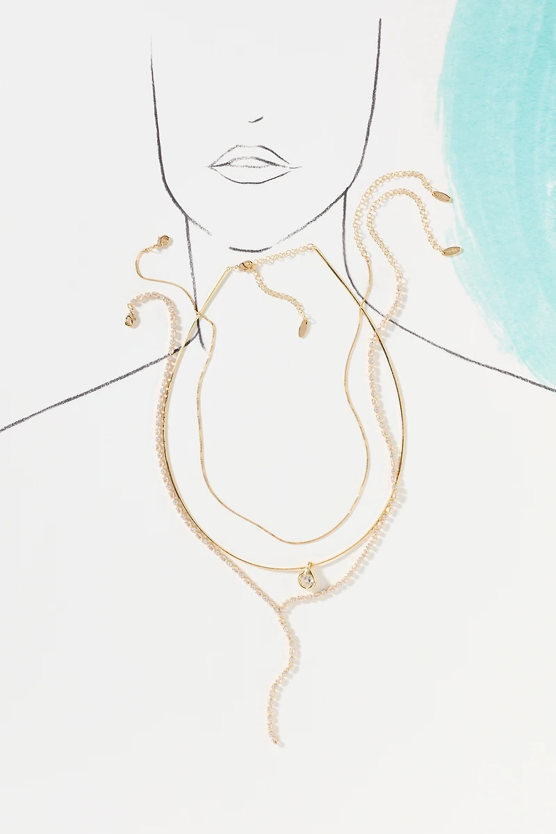 By Anthropologie Shades of Sea Layered Necklaces Set