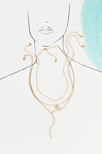 By Anthropologie Shades of Sea Layered Necklaces Set