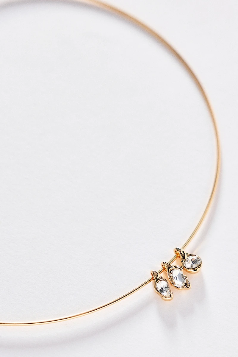 By Anthropologie Crystal Bezel Collar Necklace