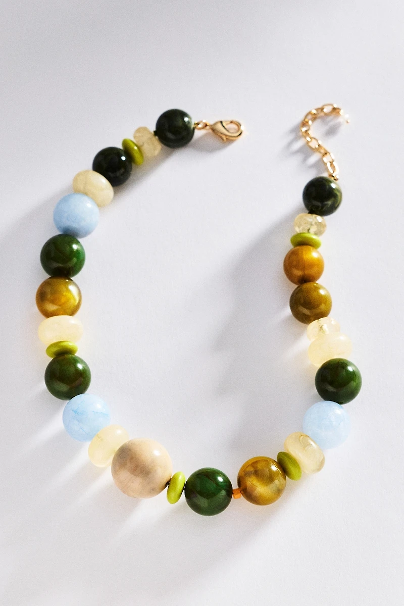 By Anthropologie Chunky Beaded Rainbow Necklace