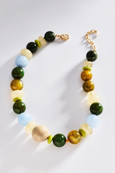 By Anthropologie Chunky Beaded Rainbow Necklace