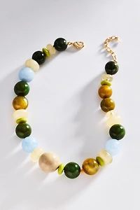 By Anthropologie Chunky Beaded Rainbow Necklace