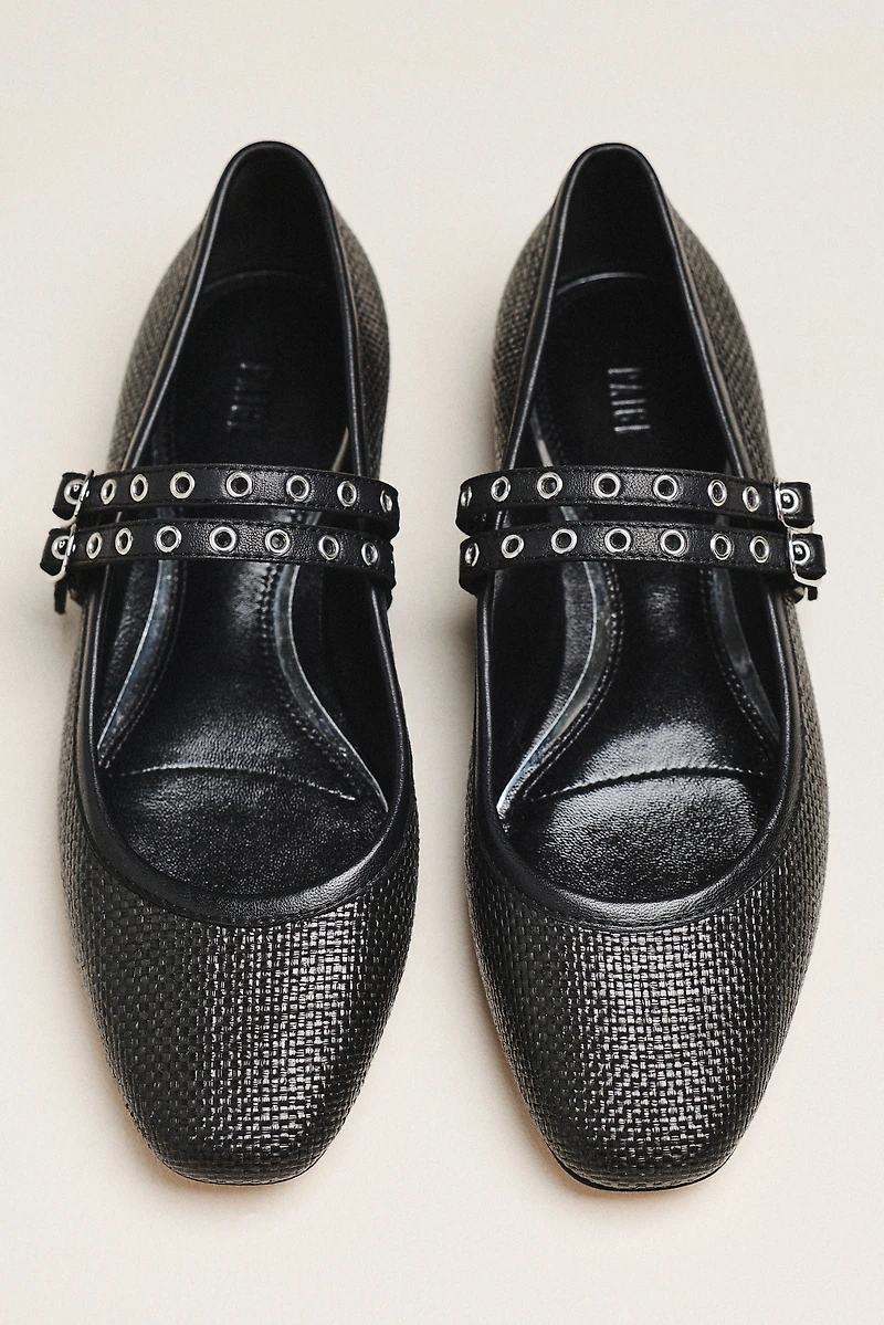 PAIGE Jackson Raffia Mary Janes