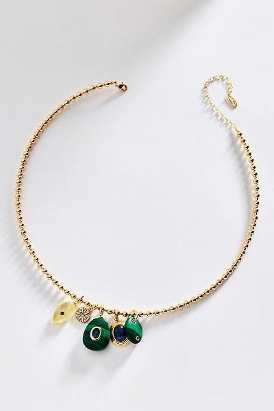 Gemstone Cluster Charm Necklace