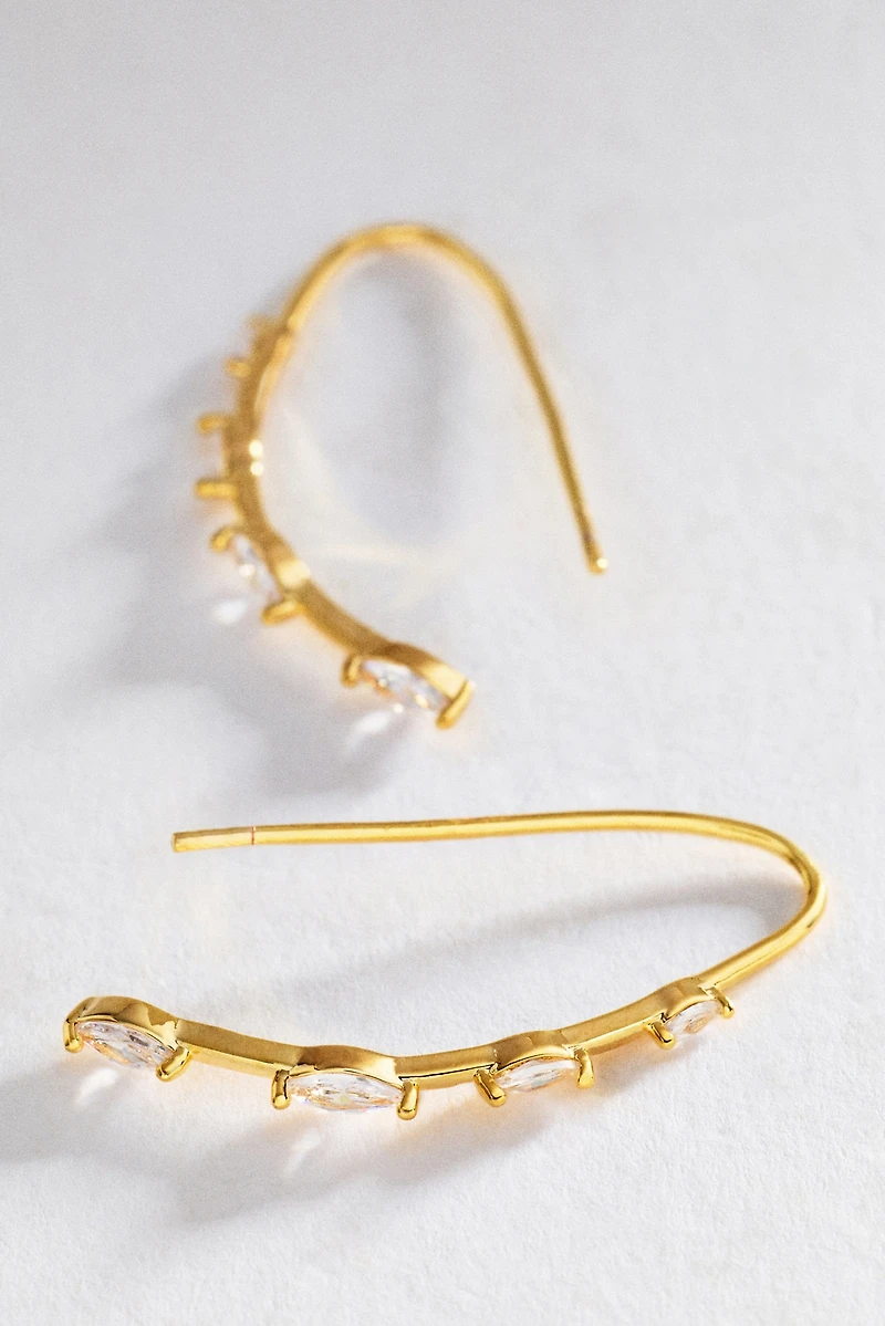 By Anthropologie Crystal Threader Earrings