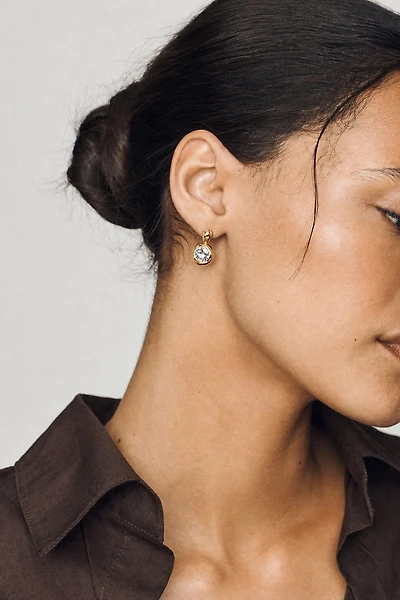 By Anthropologie Bezel Crystal Post Earrings