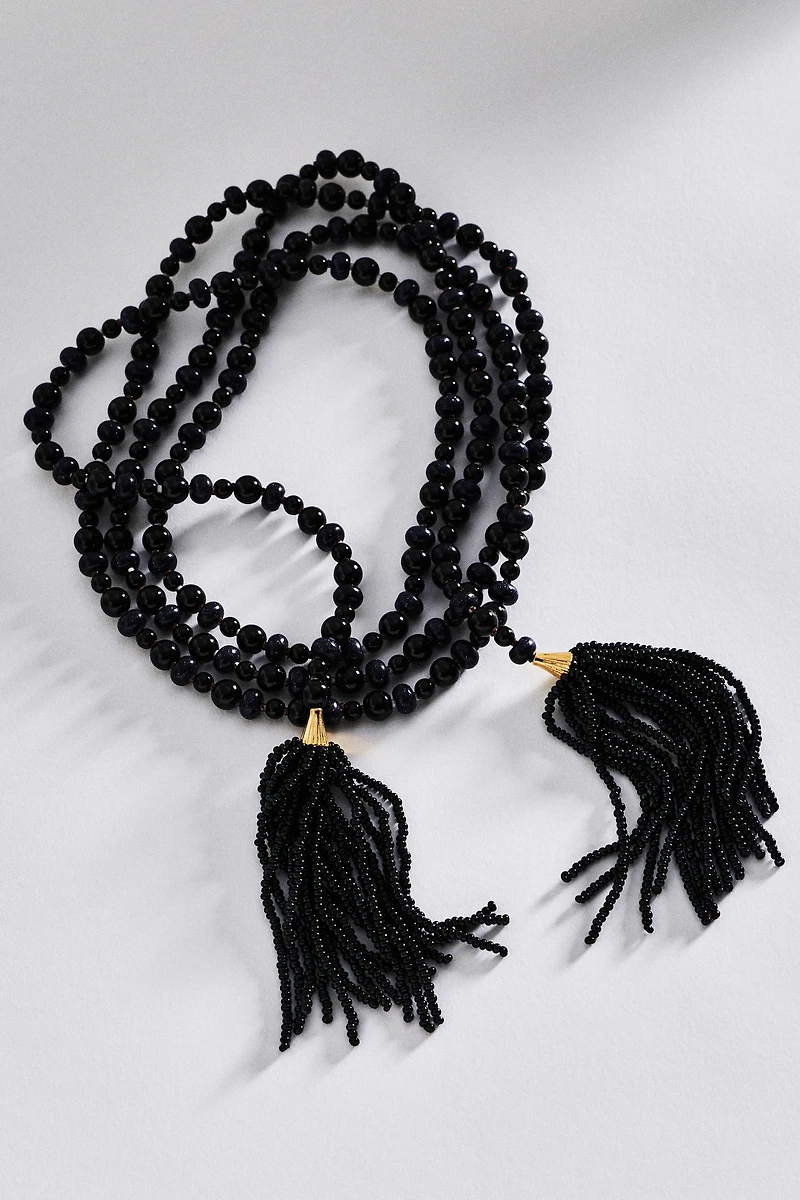 By Anthropologie Prelayer Wrap Beaded Necklace