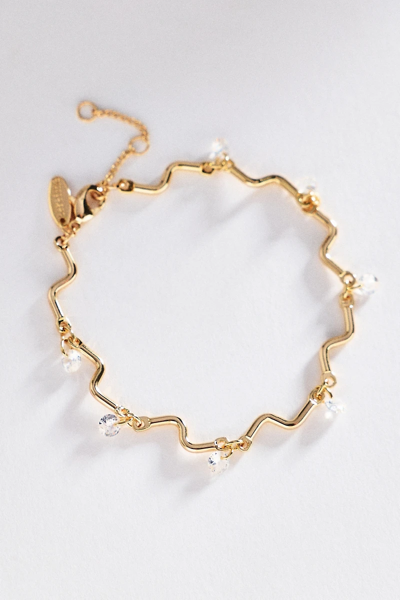 By Anthropologie Swirled Crystal Bracelet